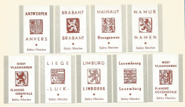 Belgium 9 Old Matchbox Labels  - Scatole Di Fiammiferi - Etichette