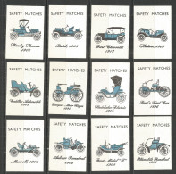 Belgium 12 Old Matchbox Labels Cars - Scatole Di Fiammiferi - Etichette