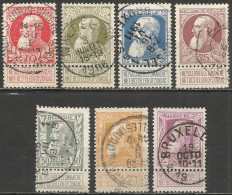 Belgium 1905 Year, Used Stamps (o), Set Mi.# 71 -77 - 1893-1907 Armarios