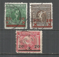 Belgium 1921 Year, Used Stamps (o),Mi. 162-164 - Gebraucht