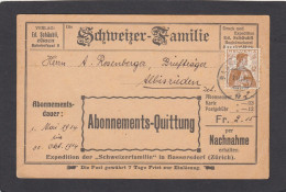 SCHWEIZER FAMILIE,NACHNAHMEKARTE AUS BASEL NACH ALBISRIEDEN,1914. - Cartas & Documentos