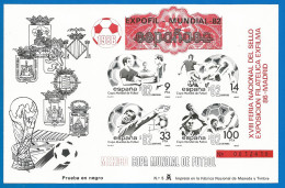 SPAIN 1982 Year, Special Mint Block Black Print Football - Blocs & Hojas