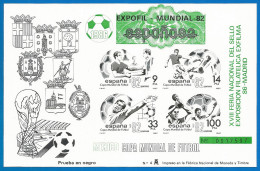 SPAIN 1982 Year, Special Mint Block Black Print Football - Blocs & Hojas