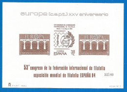 SPAIN 1984 Year, Special Mint Block Black Print ( Brown Tint ) - Blocchi & Foglietti