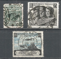 Italy 1952 Year, Used Stamps , Michel # 871-73 - 1946-60: Oblitérés