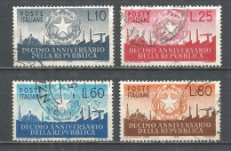 Italy 1956 Year, Used Stamp , Michel # 967-70 - 1946-60: Usati