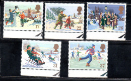 GREAT BRITAIN GRAN BRETAGNA 1990 CHRISTMAS NATALE NOEL WEIHNACHTEN NAVIDAD NATAL COMPLETE SET SERIE COMPLETA MNH - Ongebruikt