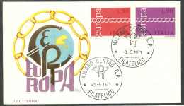 Italy FDC Cover 1971 Year Europa Cept - FDC