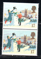 GREAT BRITAIN GRAN BRETAGNA 1990 CHRISTMAS NATALE NOEL WEIHNACHTEN NAVIDAD NATAL 17c FROM BOOKLET MNH - Nuovi