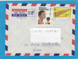 LETTRE DE BANGUI, AVEC TIMBRES "COIFFURES TRADITIONELLES" ET "ACCESSOIRES DE PECHE". - Repubblica Centroafricana