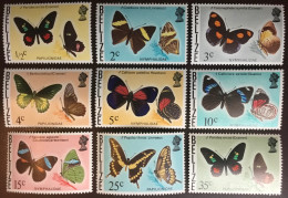 Belize 1975 - 1978 New Watermark & Additional Value Butterflies Complete Set SG403-13 MNH - Schmetterlinge