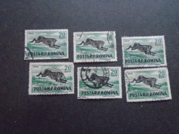 D202272   Romania - 1950's  -  Lot Of 6 Used Stamps  Rabbit Lapin Hare   1565 - Used Stamps