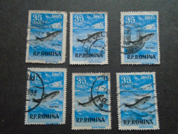 D202273    Romania - 1950's  -  Lot Of 6 Used Stamps   Trout  Péche Fish   1567 - Gebraucht