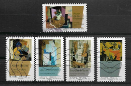 France 2012  Oblitéré Autoadhésif  N° 700 - 703 - 704 - 707 - 709   - Peintures Du XX° Siècle  "  Le Cubisme  " - Used Stamps