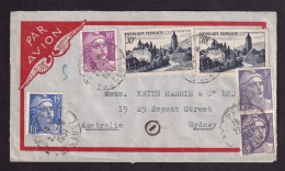 DDGG 049 - Enveloppe PAR AVION TP Marianne De Gandon - CARPENTRAS 1951 Vers SYDNEY Australie - Tarif 95 Francs - 1945-54 Marianna Di Gandon