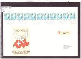 FDC GRAND FORMAT No 734 BANDE DE 11 ( ROULEAU ) - COTE: 100.- ( !!! ATTENTION AUX FRAIS DE PORT HORS SUISSE!!! ) - FDC