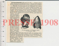 Doc 1908 Bourguignotte Casquet à La Bourguignonne Thème Heaume Casque Militaire Bourguignotte Française Polonaise 222C1 - Ohne Zuordnung