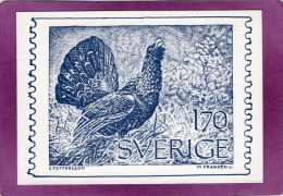SVERIGE SUÈDE Bruksfrimärket Tjädertupp Utgivningsdag 20 Maj 1975 Timbre Poste Avec Un Grand Coq De Bruyère - Briefmarken (Abbildungen)