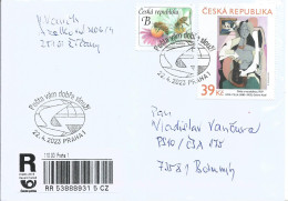 R Envelope Czech Republic Fila Used In 2023 Bee - Moderne