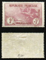 N° 154 ORPHELINS 1F+1F Neuf N* TB Cote 600€ Signé Calves - Unused Stamps