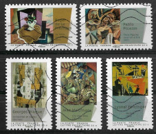 France 2012  Oblitéré Autoadhésif  N° 700 - 702 - 707 - 708 - 709  -  Peintures Du XX° Siècle  "  Le Cubisme  " - Used Stamps