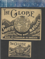 THE GLOBE - OLD VINTAGE MATCHBOX LABELS MADE IN SWEDEN - Cajas De Cerillas - Etiquetas