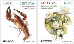 Lithuania Litauen Lituanie 2024 Europa CEPT Underwater Flora And Fauna LP Set Of 2 Stamps MNH - Andere & Zonder Classificatie