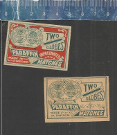 THE TWO GLOBES - PARAFFIN MATCHES - OLD VINTAGE MATCHBOX LABELS MADE IN SWEDEN - Cajas De Cerillas - Etiquetas