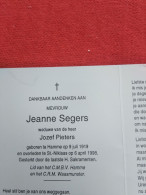 Doodsprentje Jeanne Segers / Hamme 9/7/1919 Sint Niklaas 6/4/1989 ( Jozef Pieters ) - Religion & Esotérisme