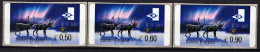 Finland - 2002 - Christmas - Northern Lights And Reindeers - Mint ATM Self-adhesive Stamp Set (EUR) - Vignette [ATM]