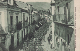 Francavilla Sicilia Passaggio Di Truppe Nel Corso Vittorio Emanuele 1924 - Andere & Zonder Classificatie