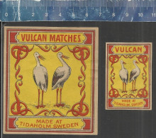 VULCAN MATCHES (2 STORKS) - OLD VINTAGE MATCHBOX LABELS MADE TIDAHOLM  SWEDEN - Boites D'allumettes - Etiquettes