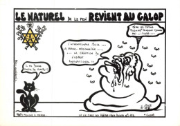 "LE NATUREL DE LE PEN REVIENT AU GALOP "LARDIE Jihel Tirage 85 Ex. Caricature Franc-maçonnerie Antisémitisme- CPM - Satirisch