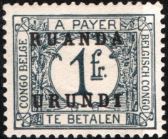 RUANDA-URUNDI, SEGNATASSE, POSTAGE DUE, 1924, NUOVI (MLH*) Mi:RW-U P7, Scott:RW-U J7, Yt:RW-U T14 - Unused Stamps