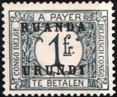 RUANDA-URUNDI, SEGNATASSE, POSTAGE DUE, 1924, NUOVI (MLH*) Mi:RW-U P7, Scott:RW-U J7, Yt:RW-U T14 - Ongebruikt