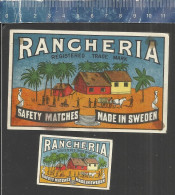 RANCHERIA   - OLD VINTAGE MATCHBOX LABELS MADE IN SWEDEN - Boites D'allumettes - Etiquettes