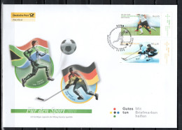 Germany 2010 Football Soccer World Cup, Ice Hockey Set Of 2 On FDC - 2010 – Sud Africa