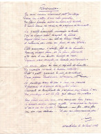 MANTHELAN 37 MANUSCRIT D'UN POEME ECRIT LE 30 AVRIL 1937 PAR UN DENOME LEON EN L'HONNEUR D'ELIANE......... - Manuscripten