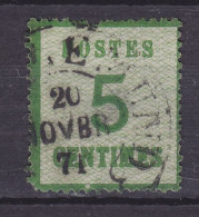 Norddeutscher Postbezirk Okkupationsgebiete 1870 Mi. 4 I, Postes 5 Centimes Ziffer Type I (2 Scans) - Afgestempeld