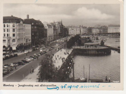 Hamburg Jungfernstieg Mit Alsterpavillon Gl1942 #218.595 - Sonstige & Ohne Zuordnung