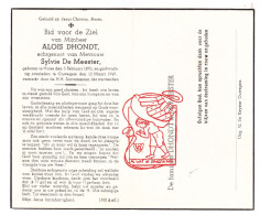 DP Alois Dhondt ° Huise Zingem 1870 † Ouwegem 1949 X Sylvie De Meester - Devotion Images