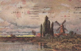 Landschaft Mit Windmühle Künstlerkarte Gl1918 #D2398 - Pintura & Cuadros