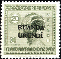 RUANDA-URUNDI, RITRATTI DI INDIGENI, 1924, NUOVI (MLH*) Mi:RW-U 4I, Scott:RW-U 9, Yt:RW-U 53 - Nuovi