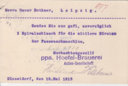 Düsseldorf Hoefel-Brauerei AG Gl1913 #219.863 - Autres & Non Classés