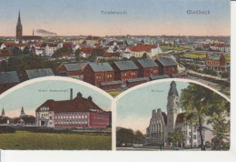 Gladbeck I.W. Panorama, Badeanstalt Und Rathaus Feldpgl1923 #220.041 - Autres & Non Classés