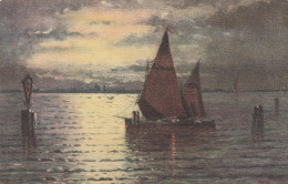 Segelboot In Italienischem See Ngl #D3854 - Malerei & Gemälde