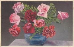 Vase Mit Rosen Glum 1930? #D3880 - Andere & Zonder Classificatie