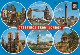 Greetings From London Mehrbildkarte Gl1980 #D5285 - Sonstige & Ohne Zuordnung