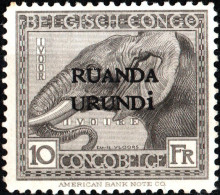 RUANDA-URUNDI, FAUNA, ANIMALI, ELEFANTE, 1924, NUOVI (MLH*) Mi:RW-U 18I, Scott:RW-U 23, Yt:RW-U 61 - Neufs