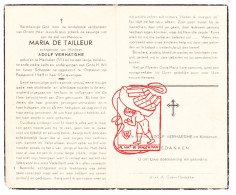 DP Maria De Tailleur ° Machelen Zulte Ca. 1893 † Oostakker Gent 1948 X Adolf Verhaeghe - Devotion Images